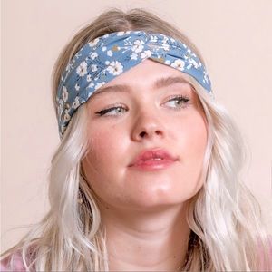 SAKURA BLOSSOM TWIST BOHO  HEADWRAP! ! in Baby Blue